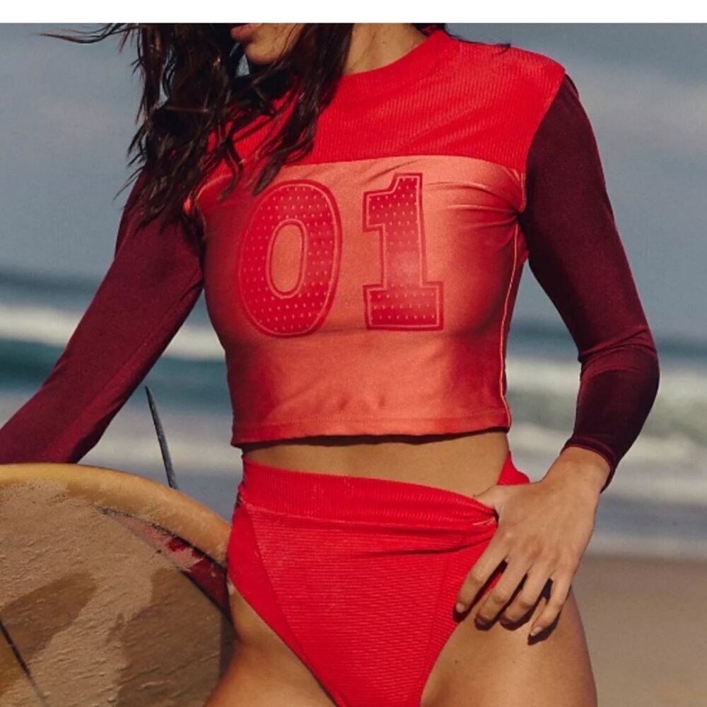 NWT Free People Red and Burgundy Swim Set